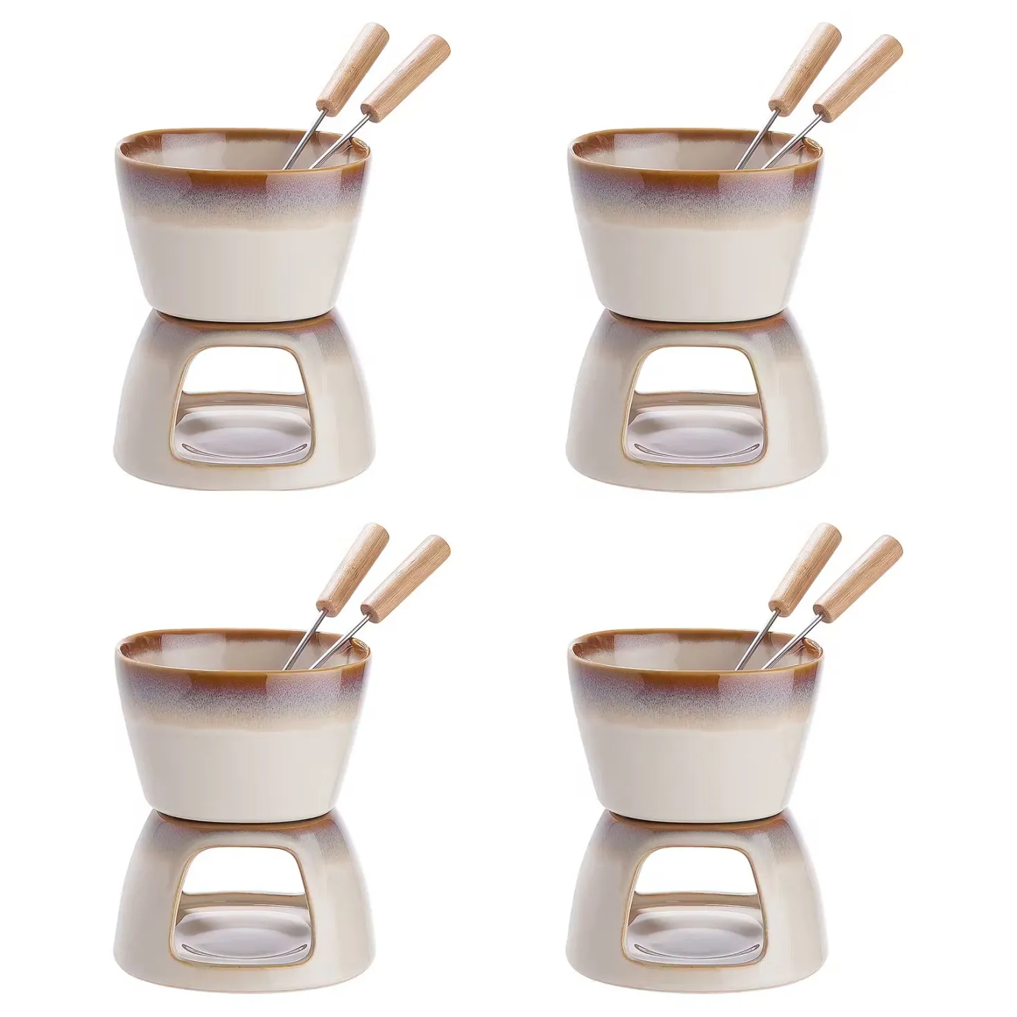 AU CHOCOLAT Mini-Fondue 4er-Set