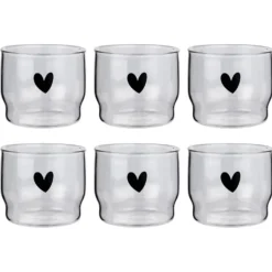 LOVELY Trinkglas Herz 6er-Set
