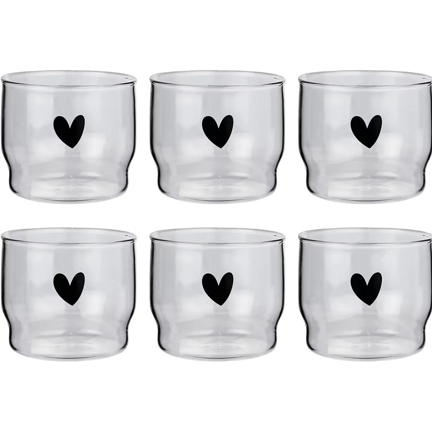 LOVELY Trinkglas Herz 6er-Set