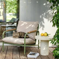 PIECES Beistelltisch Travertin-Look